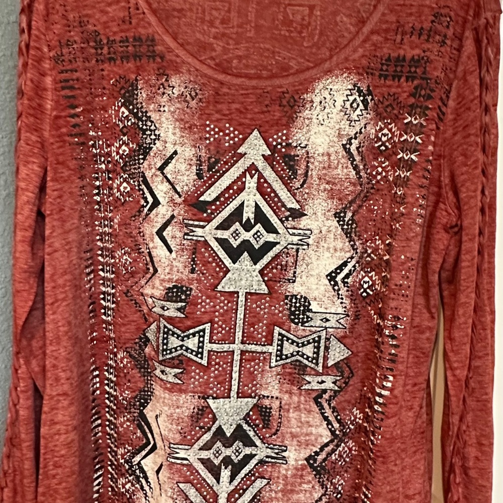 Cato brand; rust-colored, medium, long-sleeve t-shirt